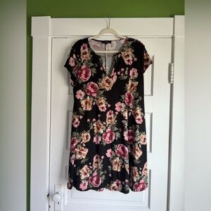 Vibe Sportswear Floral Midi Sundress V-Neck Short Sleeve